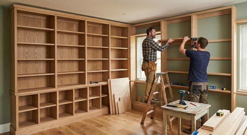 Built In Bookcase Installation in Raleigh, NC